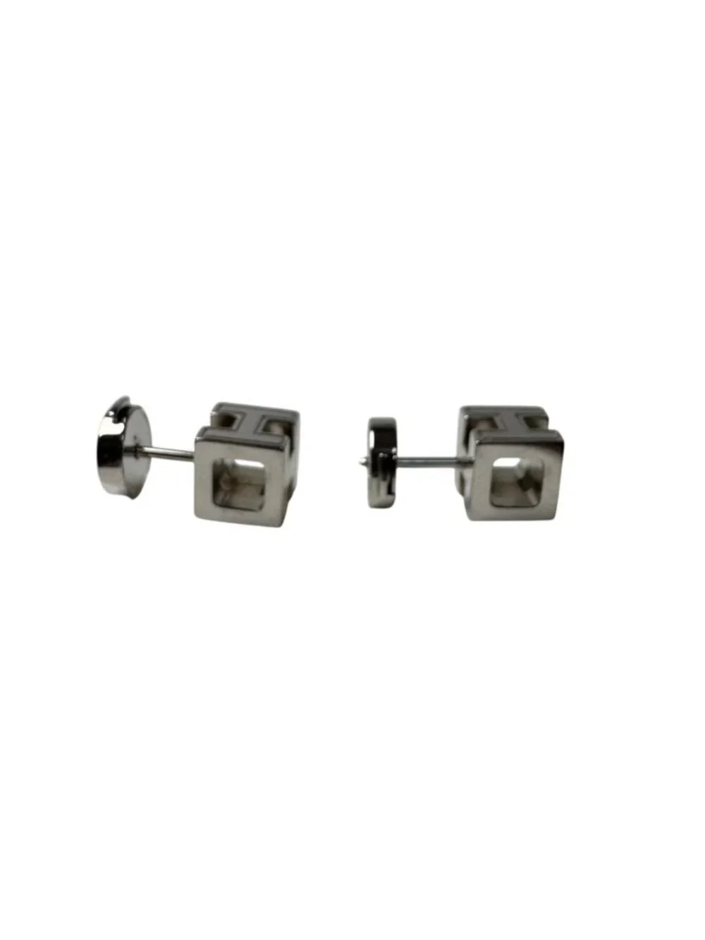 Hermes Cage de Ash Cube Earrings